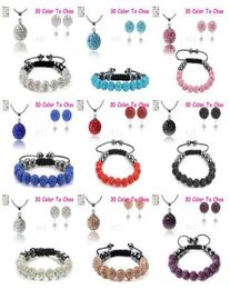 5PCSlot 10 mm Crystal Clay Nieuwe aankomst Disco Bead Rhinestone Set Bracelet ketting Studs oorbellen sieraden set 6585234