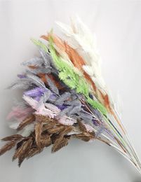 5pcslot 3 fourk plastique artificiel plume maple false fleurs pour arrangement de fleurs de mariage el meichen décoratif 76 cm long8431938