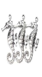 5pcslot 59 mm x 30 mm grote zeepaardjes Charms Antiek zilveren tone paard voor vrouwelijke mannen Handgemaakte ambachtelijke ketting hanger sieraden3032868