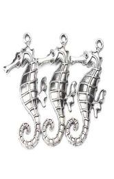 5pcslot 59mm x 30mm Grote Seahorse Charms Antiek Zilver Toon paard voor vrouwen mannen handgemaakte ambachtelijke ketting hanger sieraden6757801