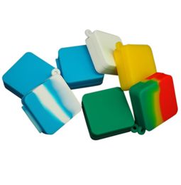 5pcslot 9ml Vierkant Verbonden geassorteerde kleur siliconen container voor Dabs Ronde Vorm Siliconen Containers wax Siliconen Potten Dab con1480278