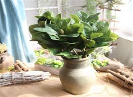 5pcslots artificiels magnolia leaf exportation fausse fleur de pute intérieure de plante verte simulation fleurs décor de maison feuilles décoratives h163102210