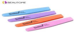 5PCSlot Beautome Mix Color Sunshine Sponge Shaped Diamond Nail Buffer File Washable 100180 Nagelbuffer voor Finger Polish3111762