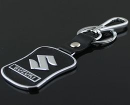 5PCSLOT Fashion Car Logochain pour souzuki Metal Leather Keyring Key Chain Ring Llaveros Chaveiro Key Holder8898397