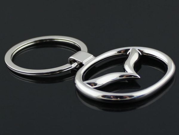 5PCSLOT Fashion Car Logo Kecheschains Mazda Car Logo Chains Clé Tungstten and Leather Key Rings ACCESSOIRES CAR CORDS8870000