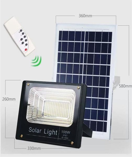 5PCSLOT Ip65 El más nuevo Ultra brillante 10W 30W 50W 100W Control remoto doméstico al aire libre Energía solar LED Luz de calle Lámpara de pared de calle F9748470