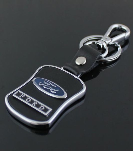 5pcslot cuir voiture porte-clés Logo porte-clés forme incurvée composants clés mode Men039s taille porte-clés pour Ford Focus 2 3 Chav3041584