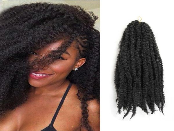 5pcslot Marley Braids Kanekalon trenzando el cabello a granel Afro Kinky de 18 pulgadas Braidas de crochet Extensiones sintéticas de cabello91673599