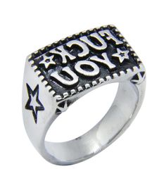 5 pcslot nouveau FK YOU Star anneau en acier inoxydable 316L bijoux de mode populaire motard hanche Style8044992
