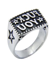 5PCSlot Nieuwe FK You Star Ring 316L Roestvrij staal mode -sieraden Populaire Biker Hip Style5642419