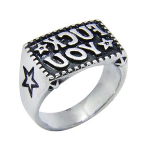 5 pcslot nouveau FK YOU Star anneau en acier inoxydable 316L bijoux de mode populaire motard hanche Style3191881