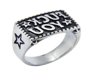 5pcslot new fk you star ring 316l bijoux en acier inoxydable biker biker hip style 1337307