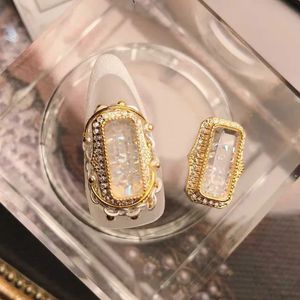 5pcslot Real Gold Crystal Sand Zircon Nail Art Rhinestone Metal Manucure ACCESSOIRES DE Nail bricolage Décoration Nails Charmes 240415