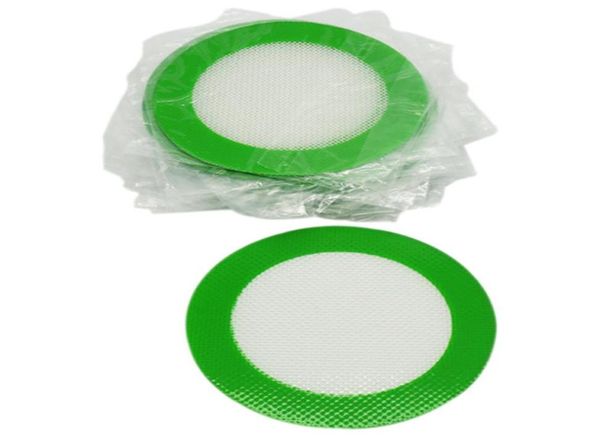 5pcslot tapas de silicona redonda encera almohadillas antiadherentes de silicio de silicio seco estera de horno de alimentos sábanas dabber frascos almohadilla dab verde3679992