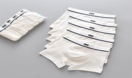 5pcspack sous-vêtements pour garçons couleur blanc pur boxeurs courts culottes d'école pour adolescents sous-vêtements respirants pour enfants vêtements pour enfants 2106221389307
