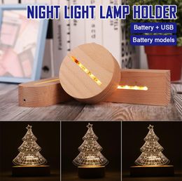 5PCSSet 3D Houten Lampvoet LED Tafel Nachtlampje Bases Voor Acryl Warme Lampen Houder Verlichting Accessoires Gemonteerde houders Bulk7489769
