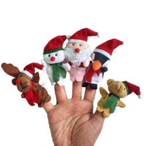 5pcsset Baby Plush Toy Series de Navidad Títeres Cuentan los accesorios de la historia de Santa Claus Elk Snowman Doll Tupets Puppet Regalo R49554233