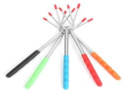 5pcSset Forks de barbecue durable faciles à transporter Couleur de frappe Barbecue de barbecue Marshmallow Sticks Outdoor BBQ Fork7814801