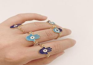 5pcsset Gold Silver Color Turkish Hamsa Evil Eye Anillos para mujeres Boho Boho Knuckle Anning Ring Jewellry Gift2250402
