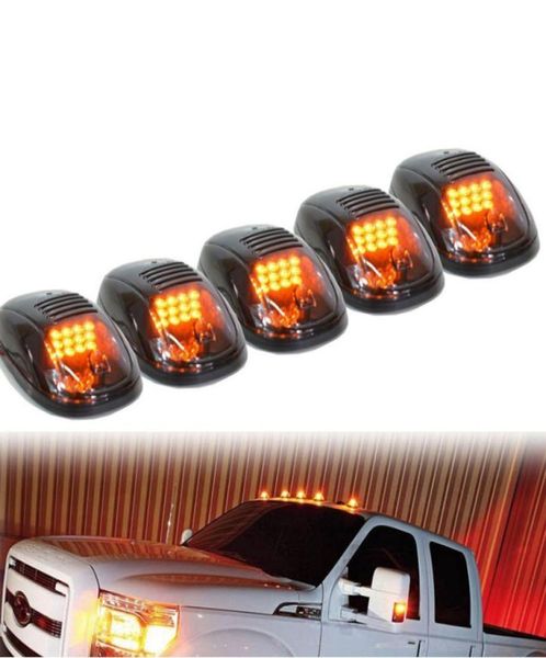 5pcsset LED MARKER DE TOIT CAB LED pour le SUV de camion de voiture 4x4 Black Smoked Lens8447644