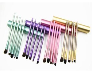 5PCSSet professionele pony haar oogschaduwborstels set make -upborstels voor oogmake -upgereedschapskit met ronde tube8613149