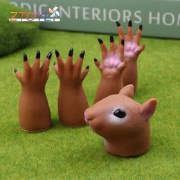 5pcsset Squirrel Finger Hand Puppet Títeres Novedas para niños Fiesta de cumpleaños Cosplay Jueces Regalo 1183cm 240408