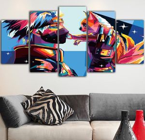 5 Stuk Waterdichte Inkt Schilderij Anime Posters En Prints Canvas Muur Foto 'S Voor Woonkamer Nordic Wall Art Tableau3618655