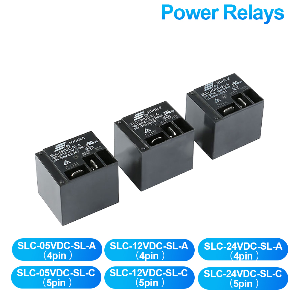 5ps 전력 릴레이 SLC-05VDC-SL-A SLC-12VDC-SL-A SLC-24VDC-SL-A 5V 12VDC 24VDC 4PIN 릴레이 헤드 라이트 에어컨 원본