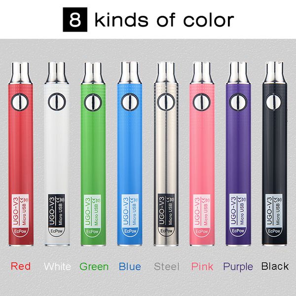 5set logo personnalisé 510 vis UGO V3 batterie bouton réglable tension variable e cig vape stylo batterie