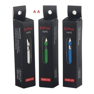 5set Ugv3 batterie d'évaporateur VV préchauffée 900mAh stylo vape e-cigarette à tension variable et chargeur USB utilisés dans l'atomiseur de carburateur universel fileté eCig 510