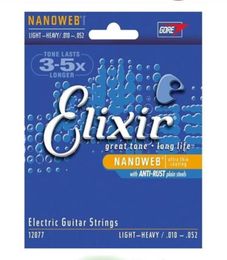 5 jeux de cordes Elixir 12077 010052 pouces Nanoweb Great Tone longue durée de vie cordes de guitare électrique Super légères personnalisées instrument de musique9692844