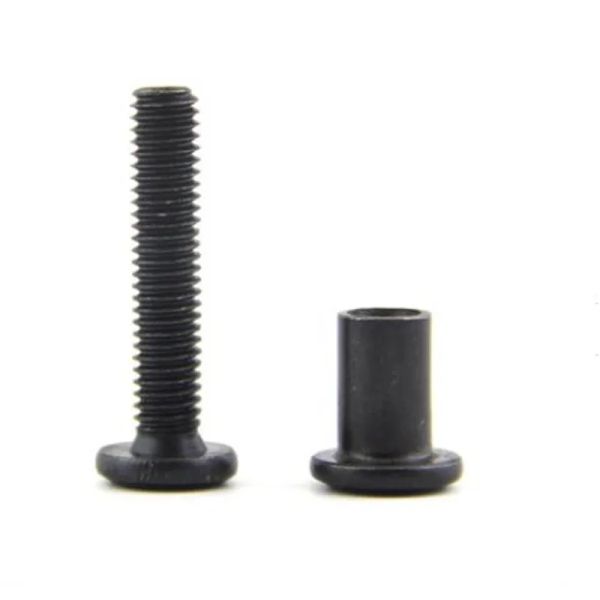 5sets M5 M6 M8 *15/20/20/30/35/40/45/50/60 Negro Grano conector de transmisión plana Tornillo Conectores de muebles de muebles de cocina Gabinete