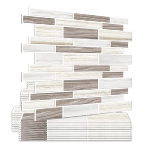 5sheets peler and stick 3d papier peint fort adhérence en bois autocollants muraux en bois pour dosseret de cuisine 240415