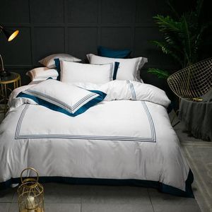 5Star El White Luxury 100 Ensembles de literie en coton égyptiens Full Queen King Size Cover Bedflat Filt ajusté Set 1439409