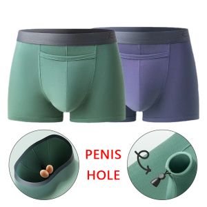 5ème homme mode avant trou ouvert sous-vêtements coq prépuce longue thérapie physique lingerie améliorant les sous-vêtements prolonger le temps boxeurs