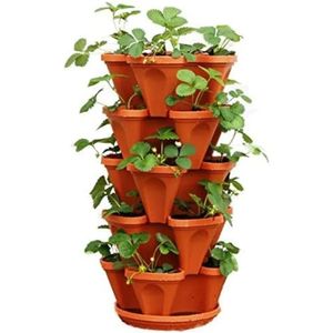 Pot de jardinière de fraises à 5 niveaux, 5 Pots, fournitures de jardin résistantes aux UV pour l'intérieur et l'extérieur, 231228