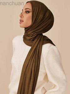 5U3B Hijabs Modale katoentrui Hijab sjaal voor moslimvrouwen sjaal rekbare gemakkelijke gewone hijabs sjaals hoofddoek Afrikaanse vrouw tulband Ramadan D240425