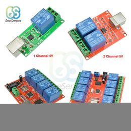 5V 12V 1 2 4 8 -kanaals USB Relay Control Switch Programmable Computer voor Smart Home PC Intelligent Ler