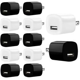 5V 1A US AC Home Travel Wall Charger Plug Adapter voor iPhone Samsung HTC Xiaomi Android -telefoon Wit Zwart Hoge Kwaliteit Telefoonladers