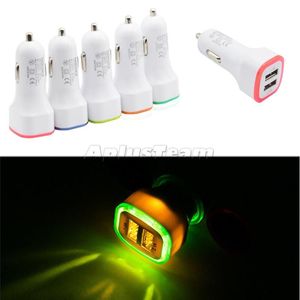 5V 2.1A Dual USB Ports Led Light Car Charger Universal Charing Vehicle Adaptateur secteur portable pour iPhone Samsung S10 HTC LG Téléphone portable