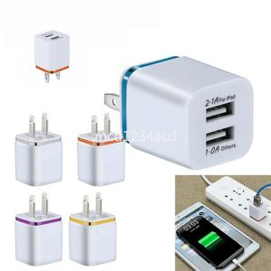 5V 2.1A Eu US Ac Home Travel wall Charger Power adapter stekkers Voor iphone 12 13 14 15 Samsung S23 S10 note 10 htc M1