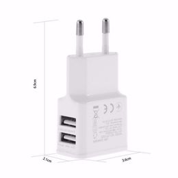 5V 2A UE/EE. UU. Enchufe Dual USB 2 puertos teléfono móvil viaje hogar adaptador/cargador de pared 2A/1A para Samsung iPhone LG HTC Sony blanco negro