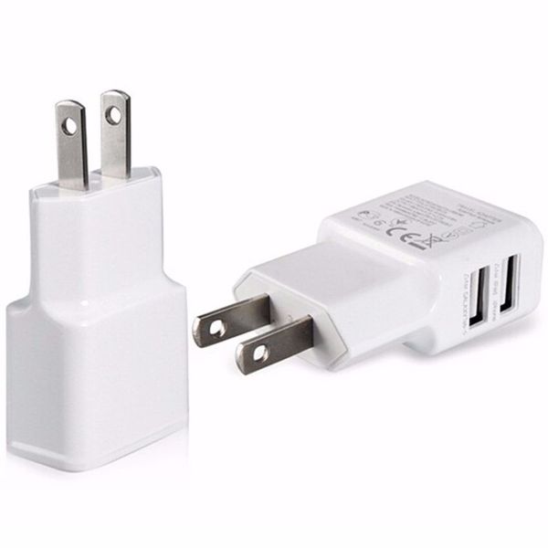 5 V 2A UE / US Plug Double USB 2 Port Mobile Téléphone Voyage Accueil Chargeur Mur Adaptateur 2A Pour Samsung iPhone LG HTC Sony Blanc Noir 300pcs