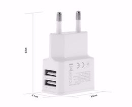 5V 2A EUUS prise double USB 2 ports téléphone portable voyage maison chargeur mural adaptateur 2A1A pour Samsung iPhone LG HTC Sony blanc noir7627770