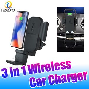 Qi Wireless Car Quick Charger N32 10W Wireless Fast Chargers Car Holder para iPhone 11 Samsung S10 Plus iWatch con embalaje al por menor izeso