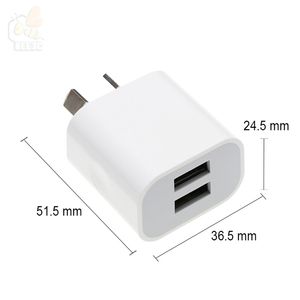 5V 2USB 2 usb adaptateur d'alimentation chargeur de téléphone adaptateur prise adaptateur secteur cas prise AU 2A chargeur 50 pcs/lot