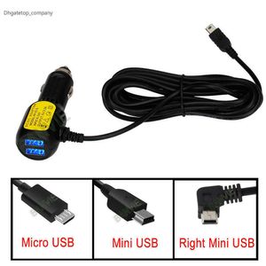 5V 3.5a Dual Mini USB Ports Dash Cam Camera Sigarettenadapter Lichtere kabelbuslader voor DVR -voertuig opladen met 3,5 meter