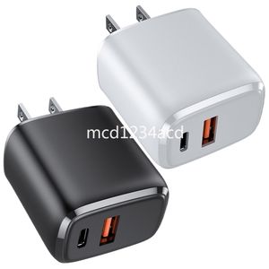 5V 3A 9V 2A 20W PD USB C Cargadores de pared Carga rápida UE EE. UU. Adaptador de corriente CA Puertos duales PD Cargador USB para Ipad Iphone 11 13 14 15 Pro Max Huawei M1 con caja