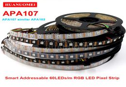 5V 60LEDSM APA107 Digitale LED -strip APA102 5050 SMD RGB PIXEL Flexibele tape Adresable Kerst TV Licht WhiteBlack PCB IP20I8465236