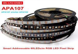 5V 60LEDSM APA107 STRIPRE LED numérique APA102 5050 SMD RVB PIXEL RAPE FLEXIBLE ADRESSABLE TV TV LECT LECT BLANDBLACK PCB IP20I8465236